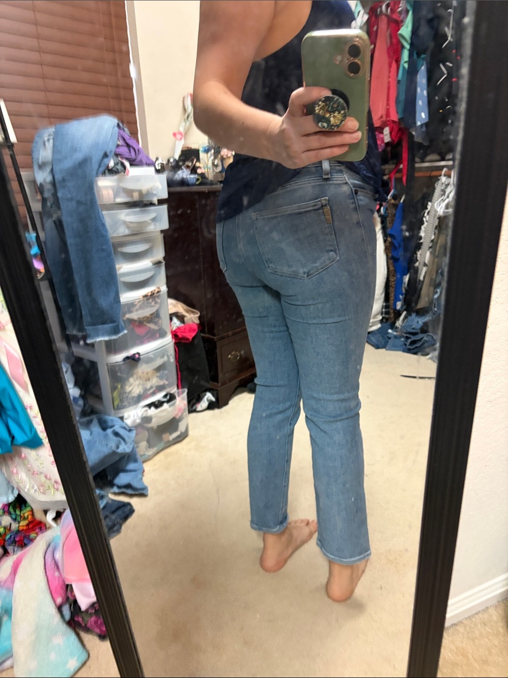 PAIGE Straight Leg Jeans in Light Blue Wash